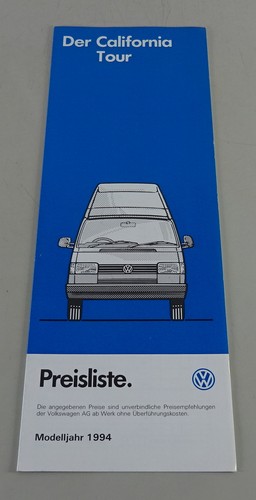 Price list campervan - list,