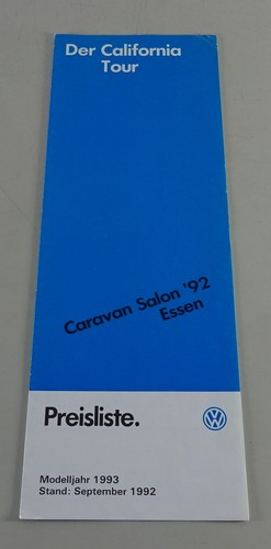 Price list campervan - list, t4