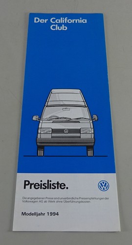Price list campervan - price,